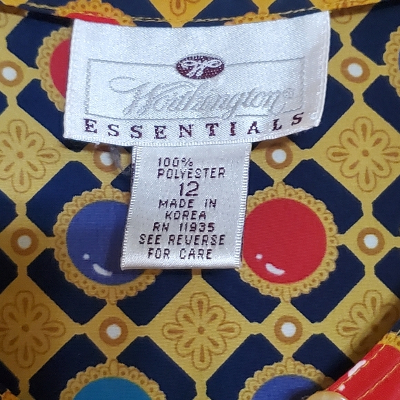 Vintage Worthington Essentials Polyester button-up Blouse pockets on chest SZ 12 - Picture 3 of 7